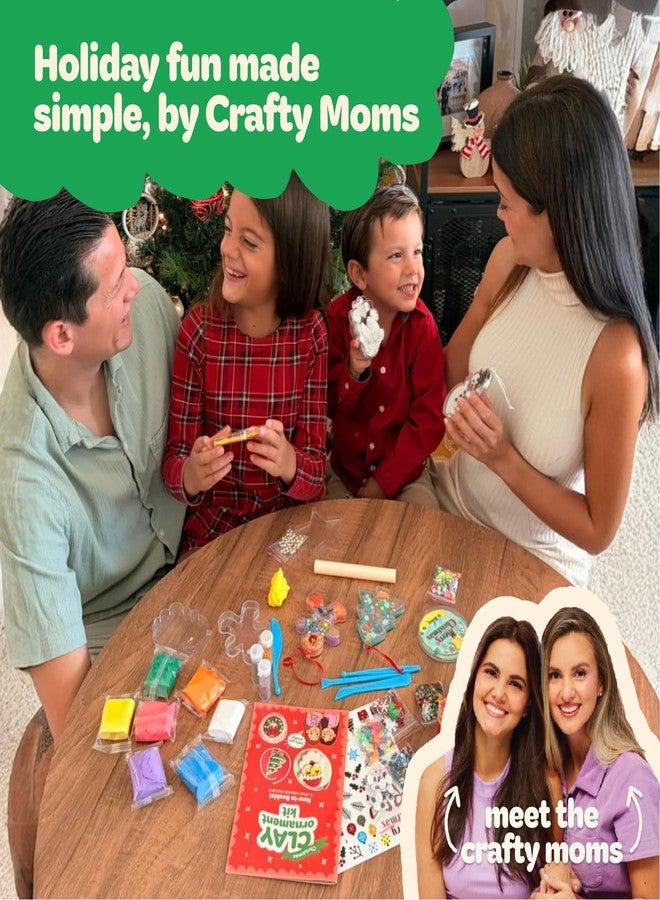 موف2بلاي Move2Play، Crafty Moms، مجموعة أدوات حرفية لعيد الميلاد | مجموعة طين يجف في الهواء | مجموعة زينة طينية يمكنك صنعها بنفسك | أنشطة وحرف يدوية لعيد الميلاد للمنزل أو الفصل الدراسي | فنون وحرف يدوية للأطفال من سن 3 إلى 12 عامًا - Image 2
